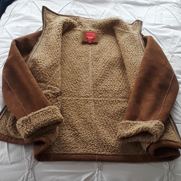 ESPRIT vintage suede shearling VEGAN Jacket - Picture 3 of 6
